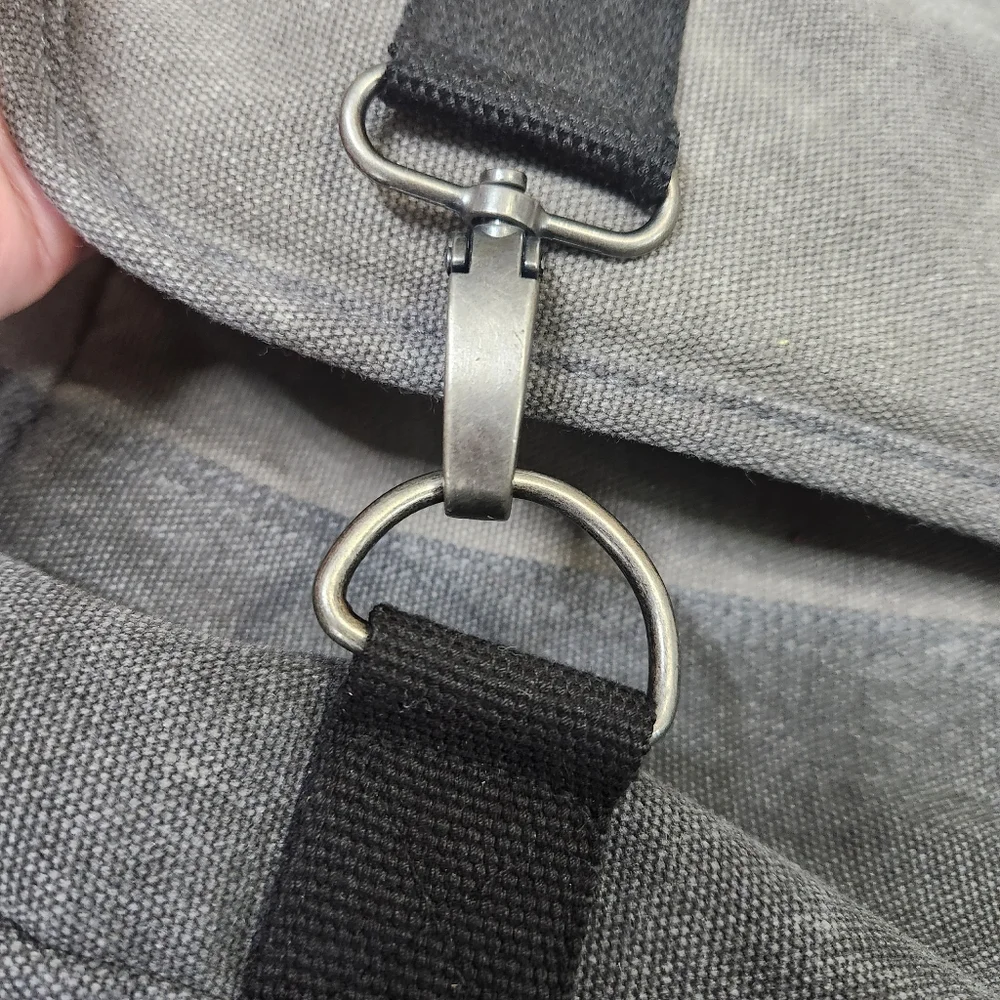Levi's Canvas Laptop Large Messenger Bag Gray Black Y2K